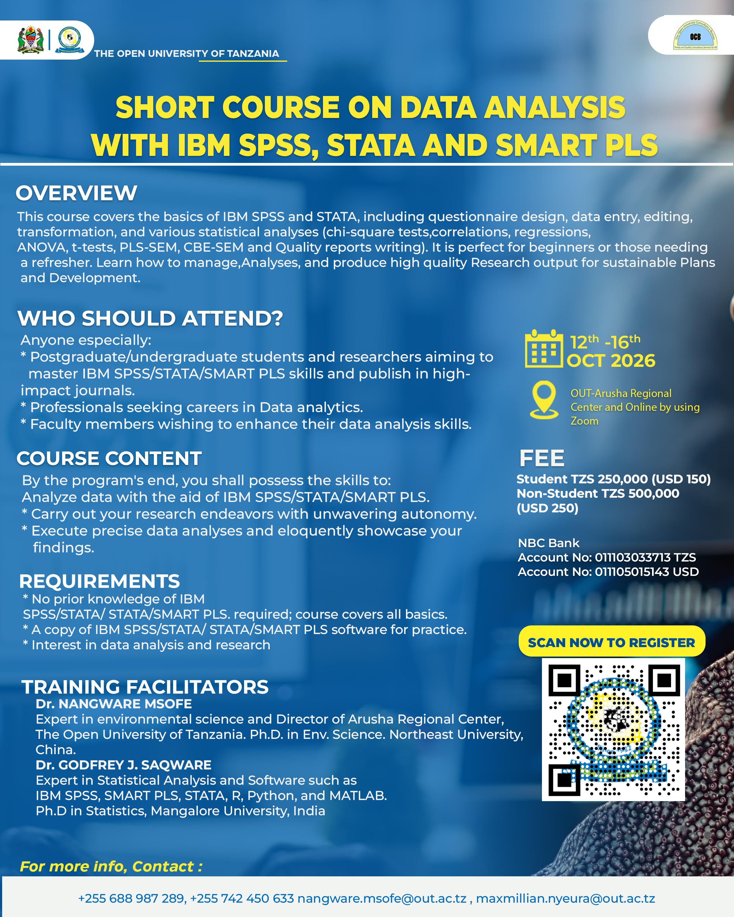 DATA ANALYSIS WITH IBM SPSS, STATA AND SMART PLS