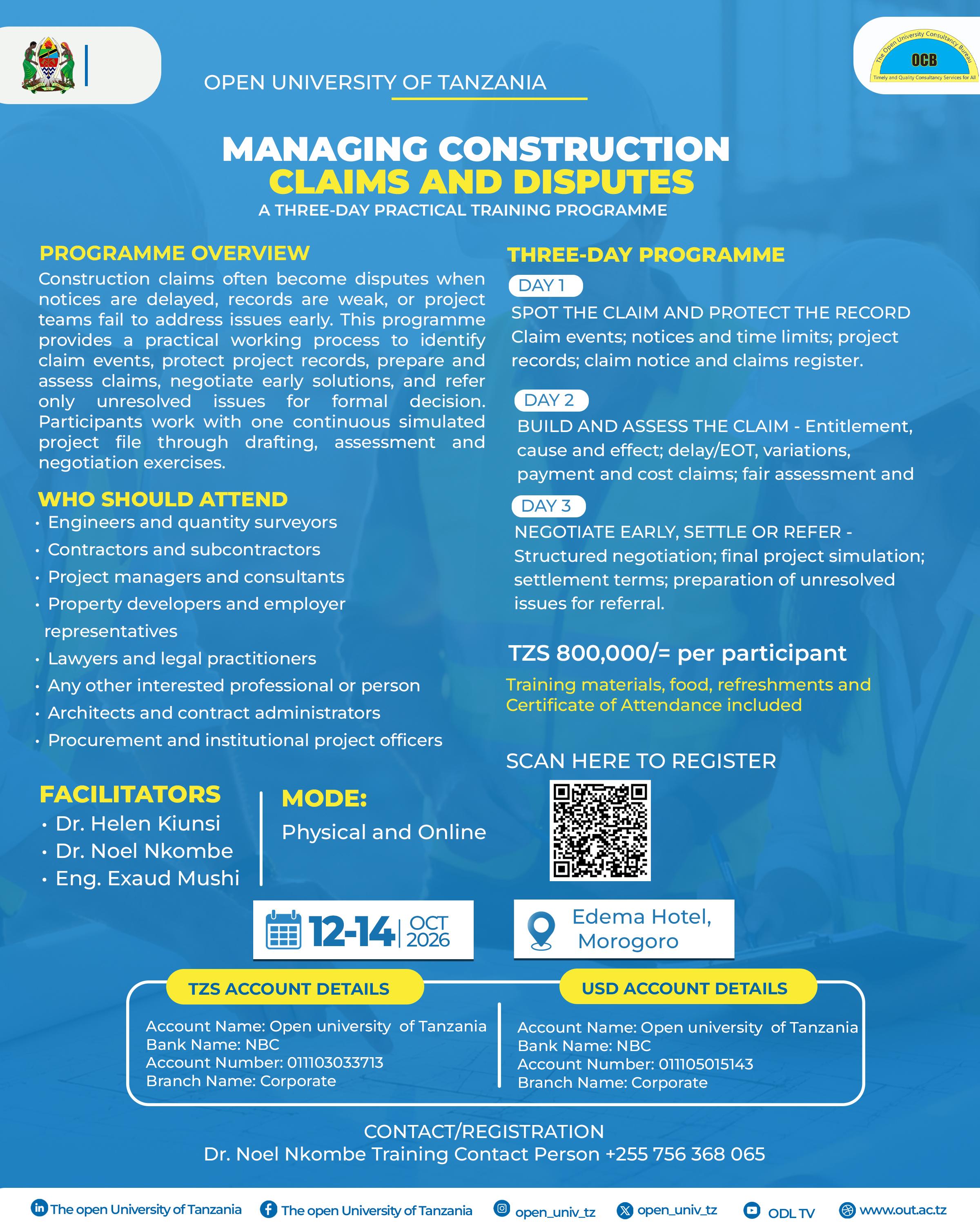 MANAGING CONSTRUCTION, CLAIMS AND DISPUTES