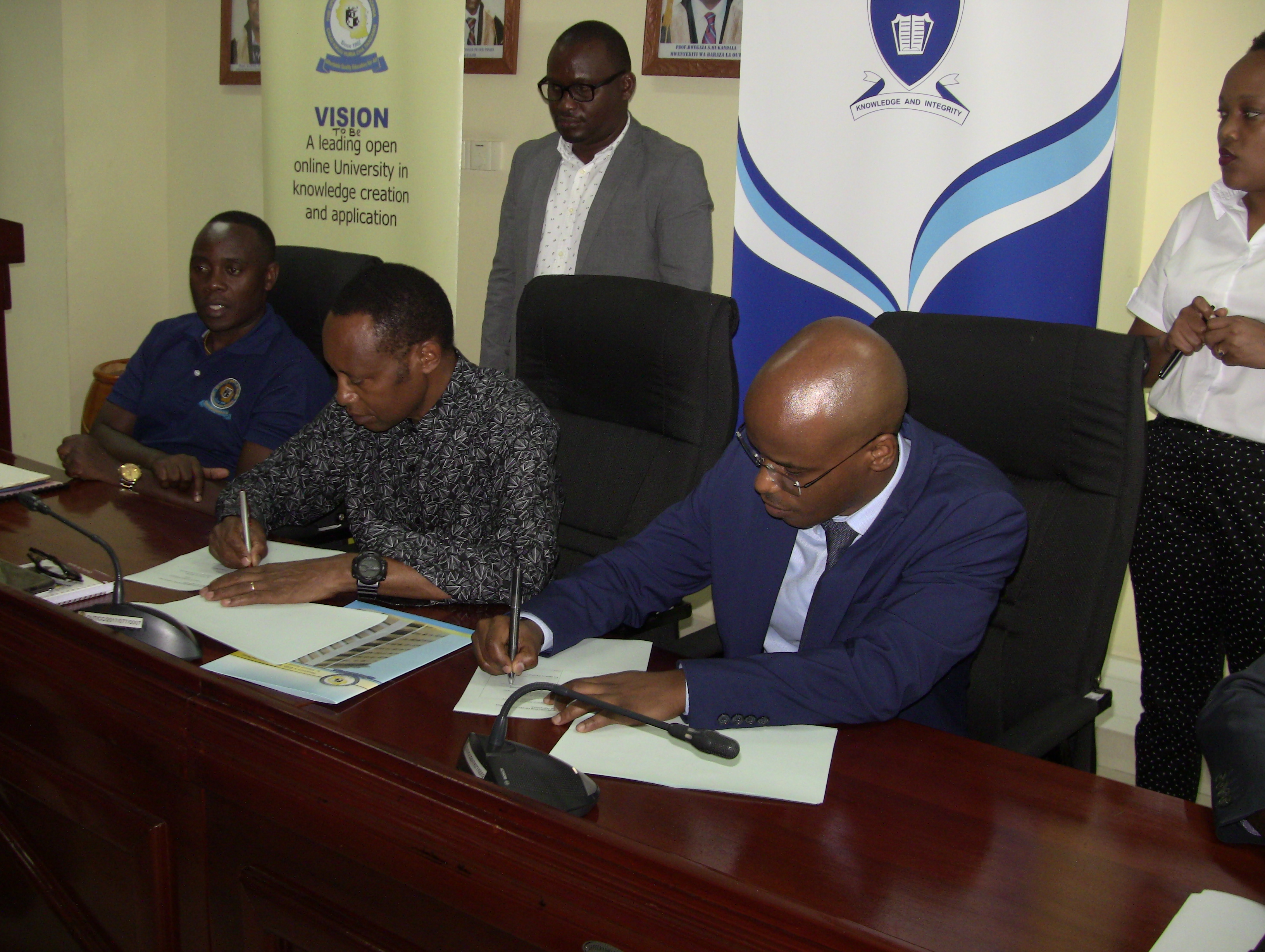 SIGNING OF MoU BETWEEN OPEN UNIVERSITY OF TANZANIA AND TANZANIA INSTITUTE OF BANKERS