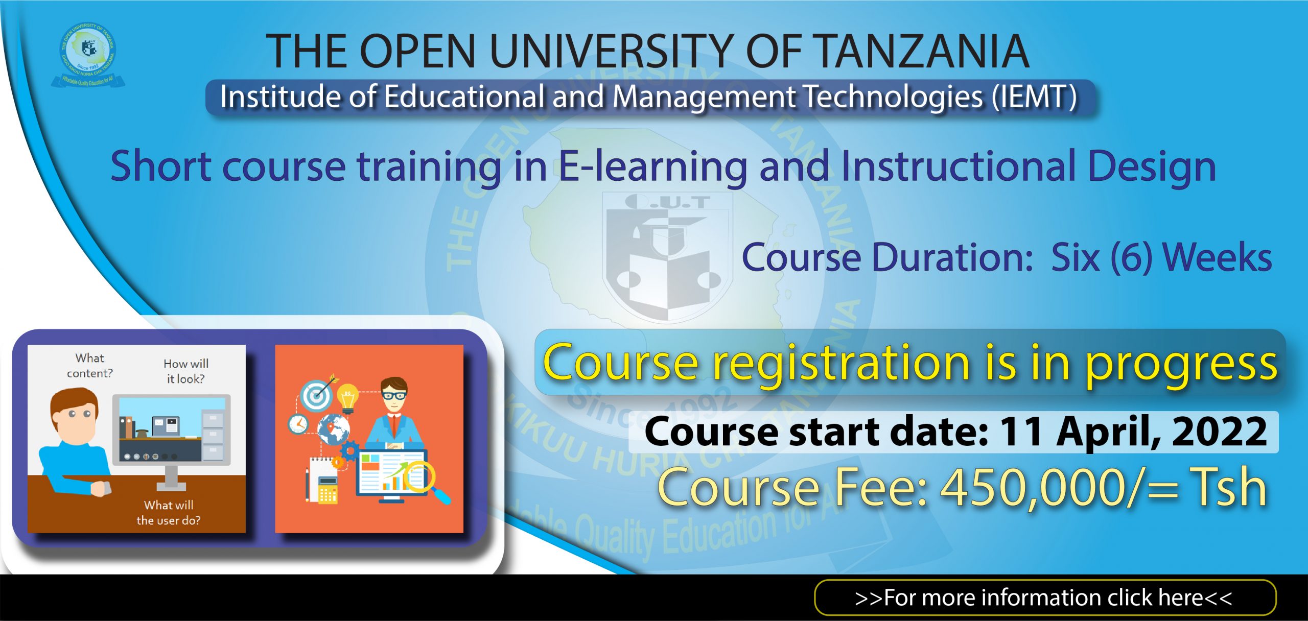 Short Course training in  E-Learning and Instructional Design