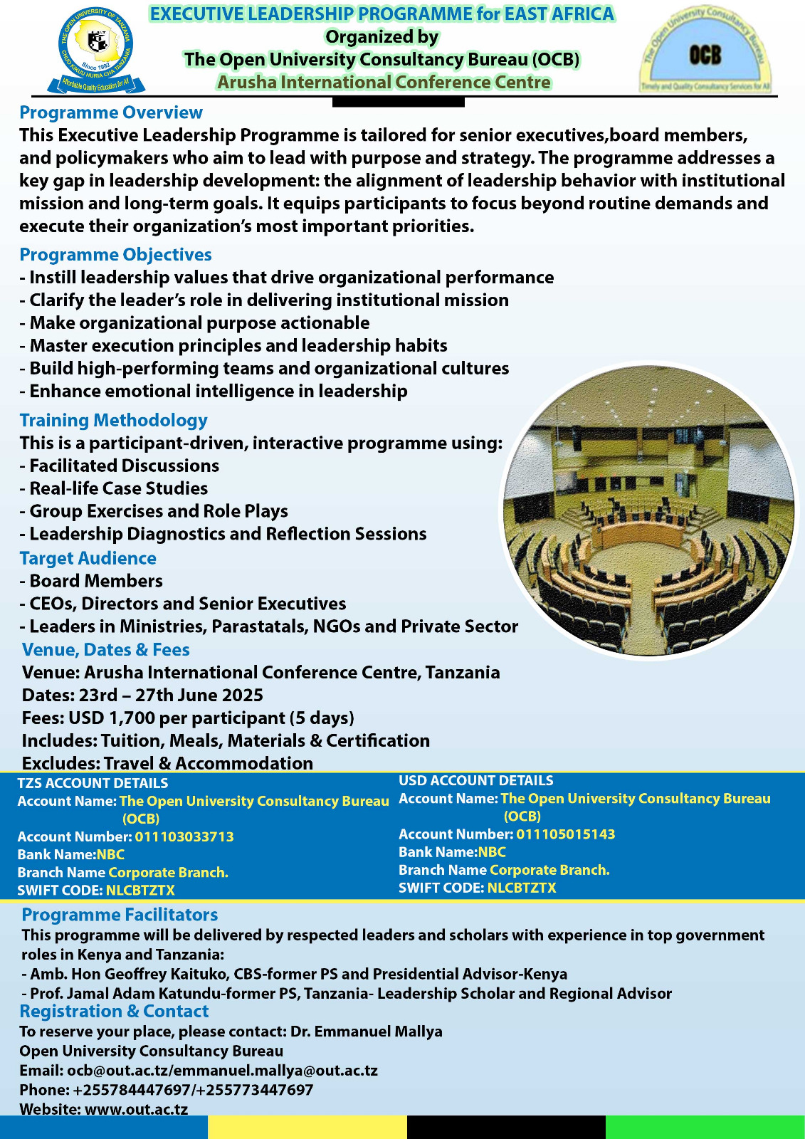 EXECUTIVE LEADERSHIP PROGRAMME for EAST AFRICA